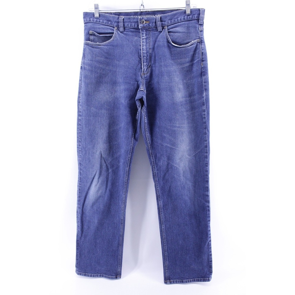 Duluth Trading Co Men's 36x34 Jeans Flex Weekender Blue Denim Straight Leg